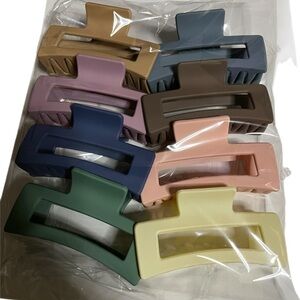 Set of 8 Colorful Hair Claw Clips